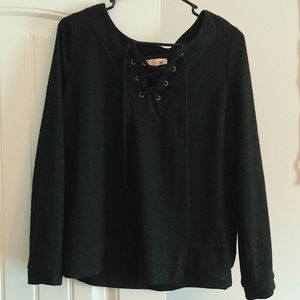 Black sweater with front detail.. worn once!!